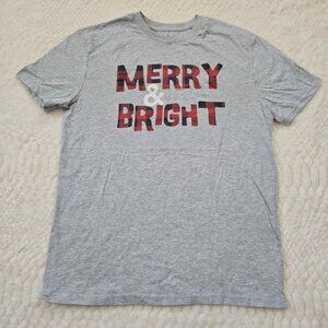 Men's Christmas Shirt Merry & Bright Men's size Medium #829